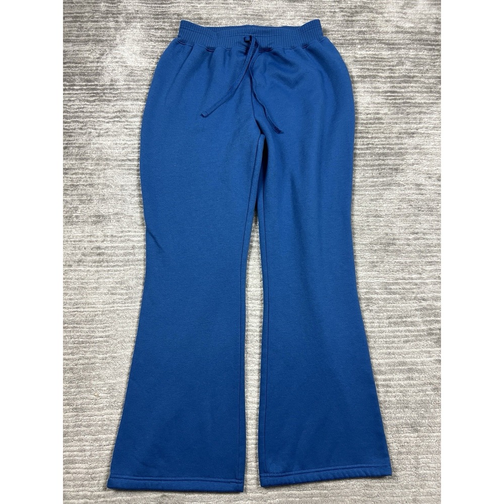 Bobbie Brooks Pants Womens Large Blue Sweatpants Straight Leg Polyester Blend